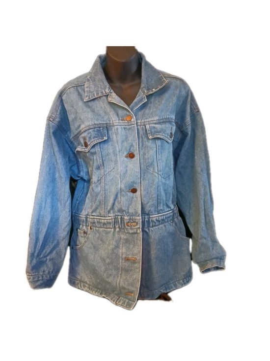 Avon Jackets & Blazers - Vintage Avon Women's M Denim Long Sleeve Button-up Jacket Blue Jean Retro